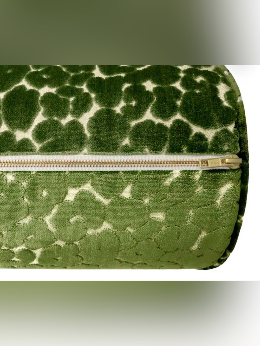 NEW Custom Green Animal Pattern Velvet Bolster Pillow - 9” x 48” - Picture 4 of 4